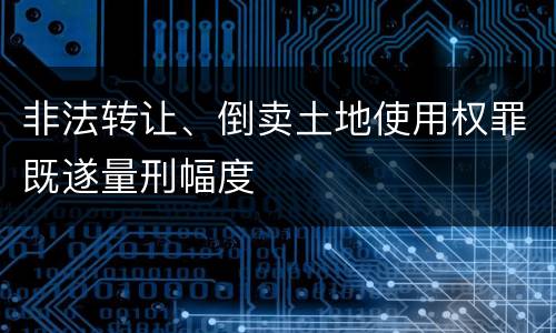 非法转让、倒卖土地使用权罪既遂量刑幅度