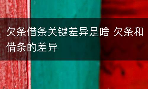 欠条借条关键差异是啥 欠条和借条的差异