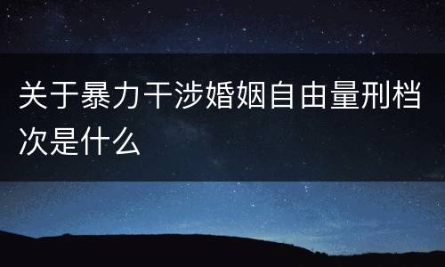 关于暴力干涉婚姻自由量刑档次是什么