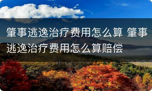 肇事逃逸治疗费用怎么算 肇事逃逸治疗费用怎么算赔偿