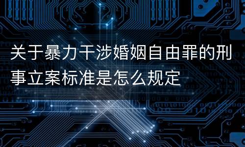 关于暴力干涉婚姻自由罪的刑事立案标准是怎么规定