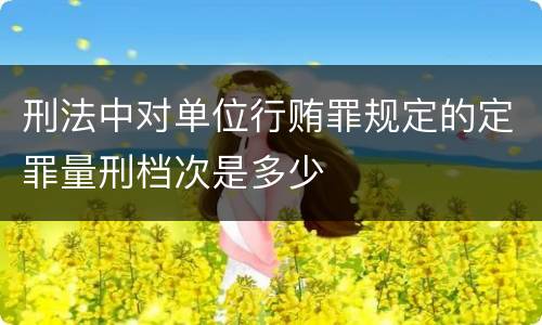 刑法中对单位行贿罪规定的定罪量刑档次是多少
