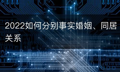 2022如何分别事实婚姻、同居关系
