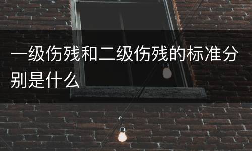 一级伤残和二级伤残的标准分别是什么