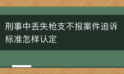 刑事中丢失枪支不报案件追诉标准怎样认定