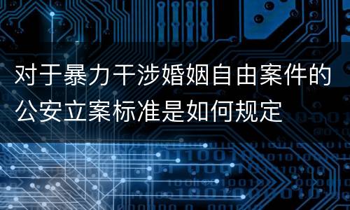 对于暴力干涉婚姻自由案件的公安立案标准是如何规定
