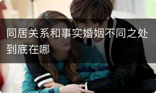 同居关系和事实婚姻不同之处到底在哪