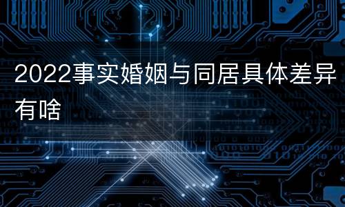 2022事实婚姻与同居具体差异有啥