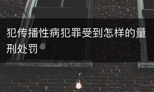 犯传播性病犯罪受到怎样的量刑处罚