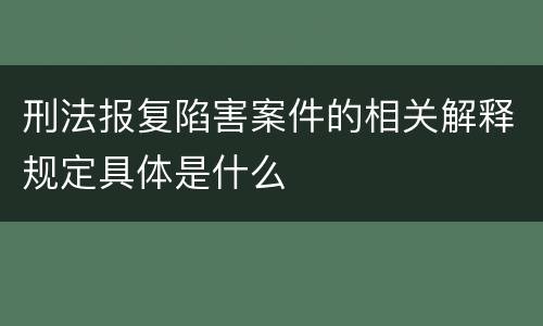 刑法报复陷害案件的相关解释规定具体是什么