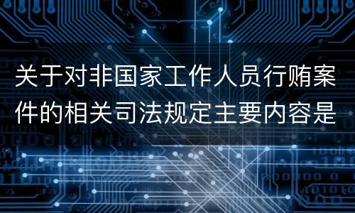 关于对非国家工作人员行贿案件的相关司法规定主要内容是什么
