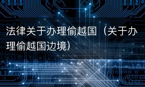 法律关于办理偷越国（关于办理偷越国边境）