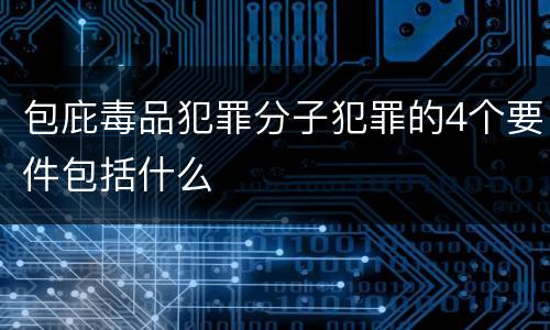 包庇毒品犯罪分子犯罪的4个要件包括什么