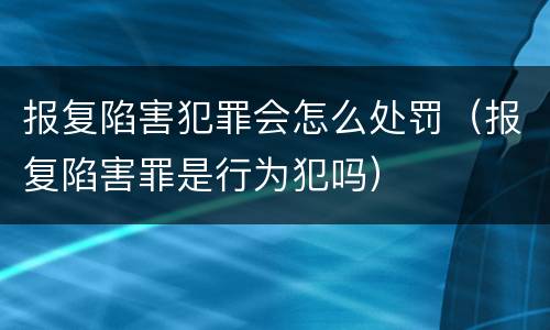 报复陷害犯罪会怎么处罚（报复陷害罪是行为犯吗）