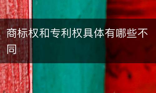商标权和专利权具体有哪些不同