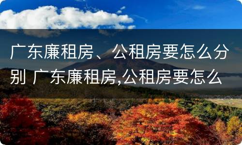 广东廉租房、公租房要怎么分别 广东廉租房,公租房要怎么分别申请
