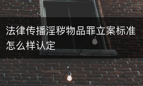 法律传播淫秽物品罪立案标准怎么样认定