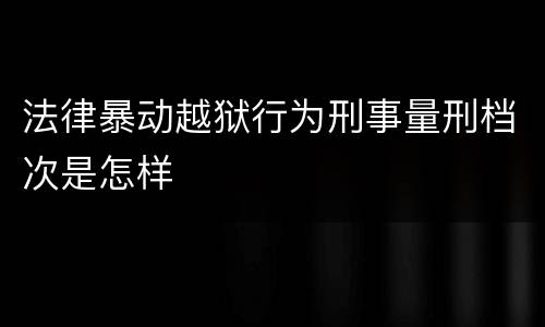 法律暴动越狱行为刑事量刑档次是怎样