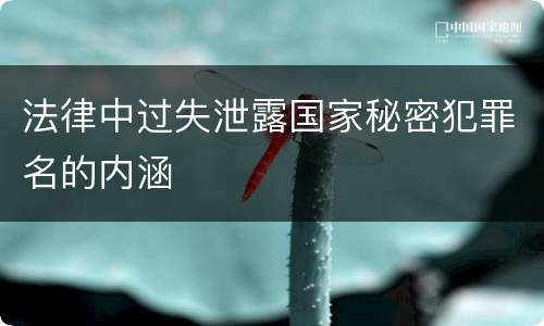 法律中过失泄露国家秘密犯罪名的内涵