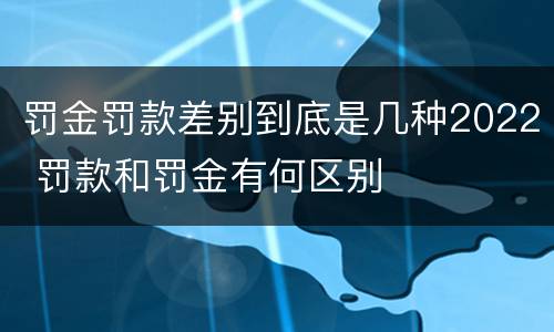 罚金罚款差别到底是几种2022 罚款和罚金有何区别