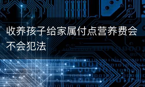 收养孩子给家属付点营养费会不会犯法