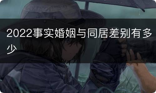 2022事实婚姻与同居差别有多少