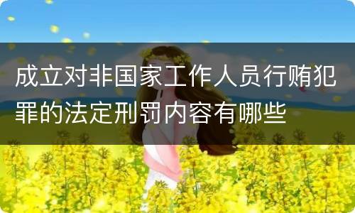 成立对非国家工作人员行贿犯罪的法定刑罚内容有哪些