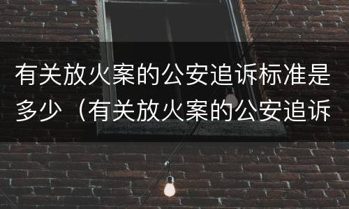 有关放火案的公安追诉标准是多少（有关放火案的公安追诉标准是多少天）