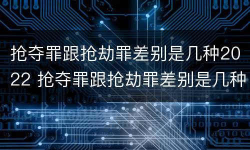 抢夺罪跟抢劫罪差别是几种2022 抢夺罪跟抢劫罪差别是几种2022案例