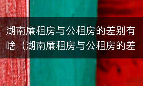 湖南廉租房与公租房的差别有啥（湖南廉租房与公租房的差别有啥影响）