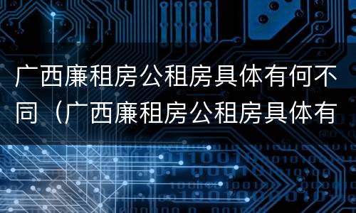 广西廉租房公租房具体有何不同（广西廉租房公租房具体有何不同呢）