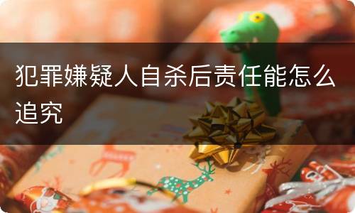犯罪嫌疑人自杀后责任能怎么追究