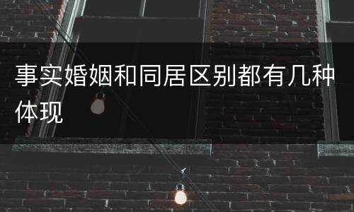 事实婚姻和同居区别都有几种体现