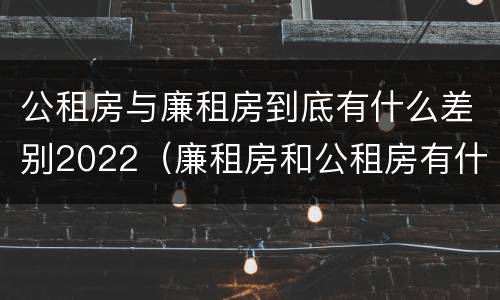 公租房与廉租房到底有什么差别2022（廉租房和公租房有什么差别）