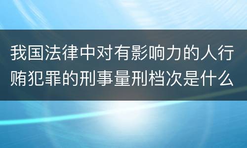 我国法律中对有影响力的人行贿犯罪的刑事量刑档次是什么
