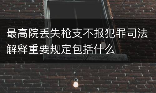 最高院丢失枪支不报犯罪司法解释重要规定包括什么