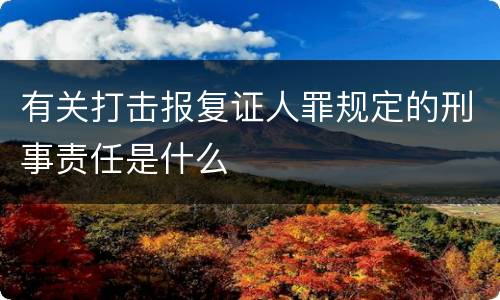 有关打击报复证人罪规定的刑事责任是什么