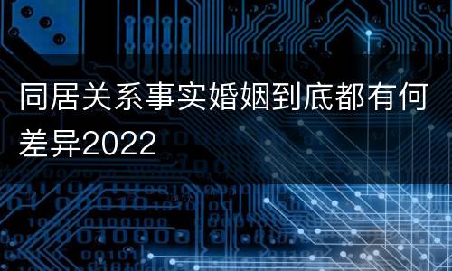 同居关系事实婚姻到底都有何差异2022