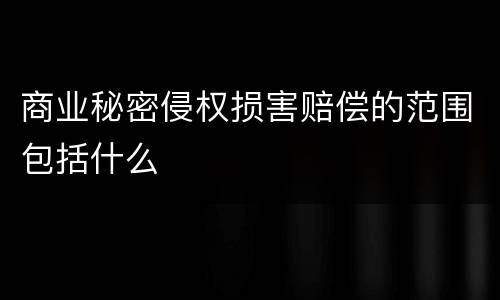 商业秘密侵权损害赔偿的范围包括什么
