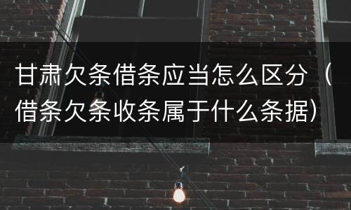 甘肃欠条借条应当怎么区分（借条欠条收条属于什么条据）