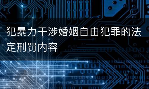 犯暴力干涉婚姻自由犯罪的法定刑罚内容