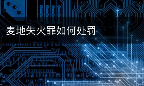 麦地失火罪如何处罚
