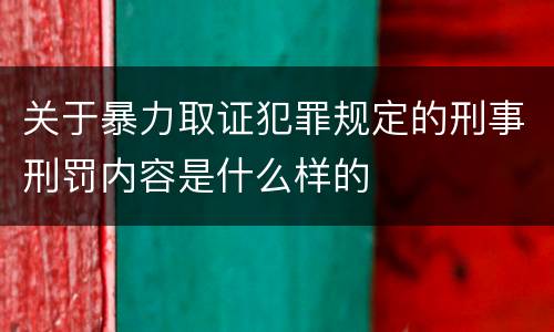 关于暴力取证犯罪规定的刑事刑罚内容是什么样的