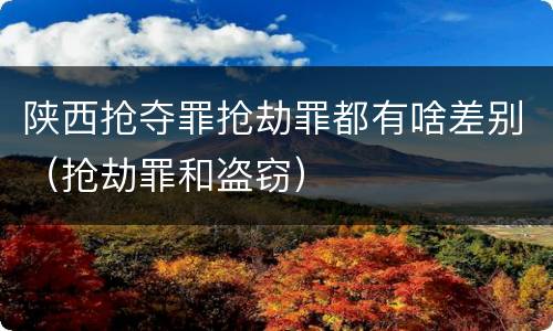 陕西抢夺罪抢劫罪都有啥差别（抢劫罪和盗窃）