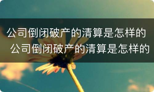 公司倒闭破产的清算是怎样的 公司倒闭破产的清算是怎样的结果