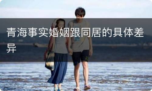 青海事实婚姻跟同居的具体差异