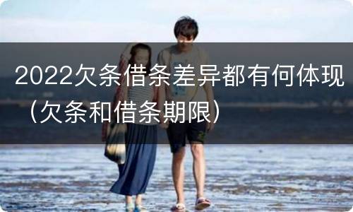 2022欠条借条差异都有何体现（欠条和借条期限）