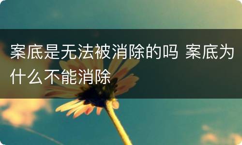 案底是无法被消除的吗 案底为什么不能消除
