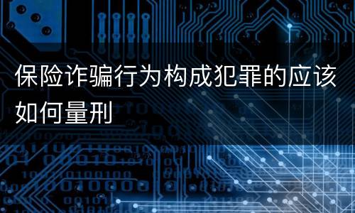 保险诈骗行为构成犯罪的应该如何量刑