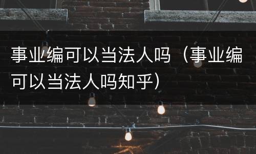 事业编可以当法人吗（事业编可以当法人吗知乎）